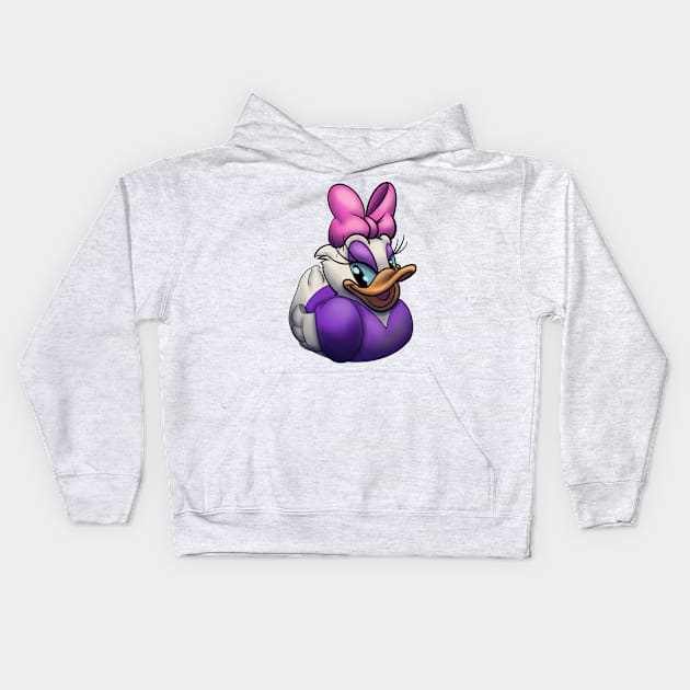 Daisy Rubber Duck Kids Hoodie by Art-by-Sanna